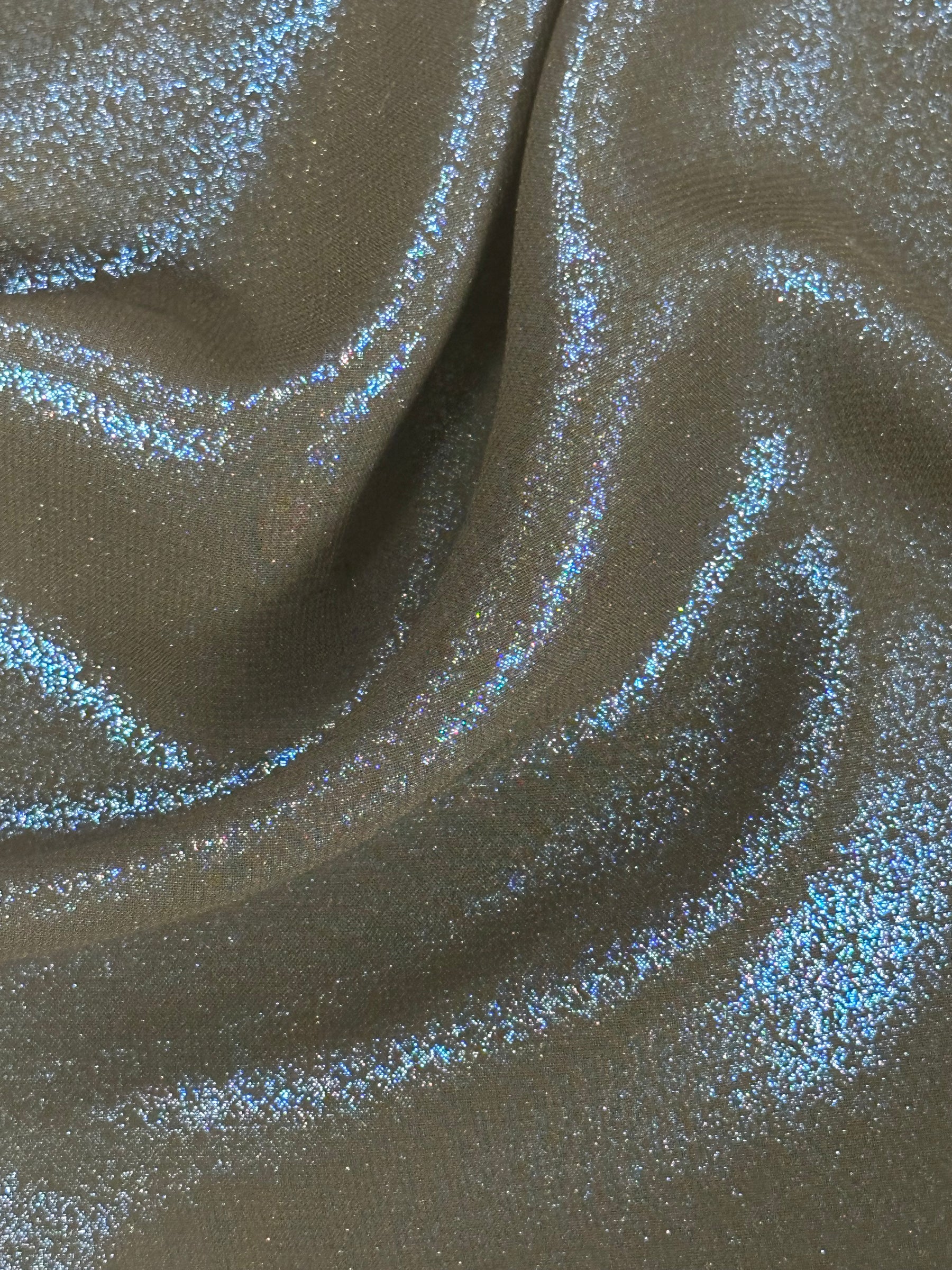 Mousseline argentée sur noir métallisé - Scintillante