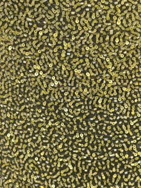 Tulle brodé de perles vert citron - EB1012