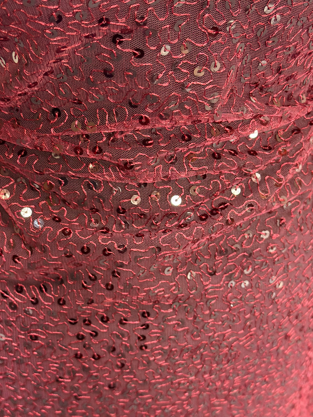 Tulle à sequins brodé couleur vin – EB3001