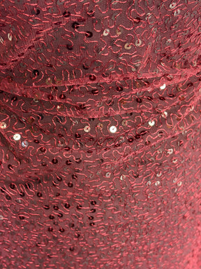 Tulle à sequins brodé couleur vin – EB3001