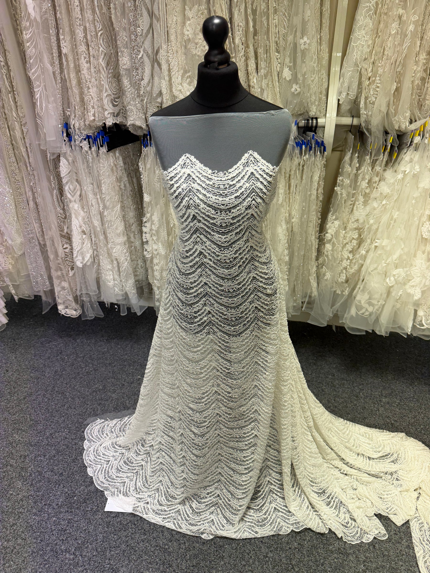 Tulle ivoire perlé - EB1014