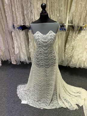 Tulle ivoire perlé - EB1014