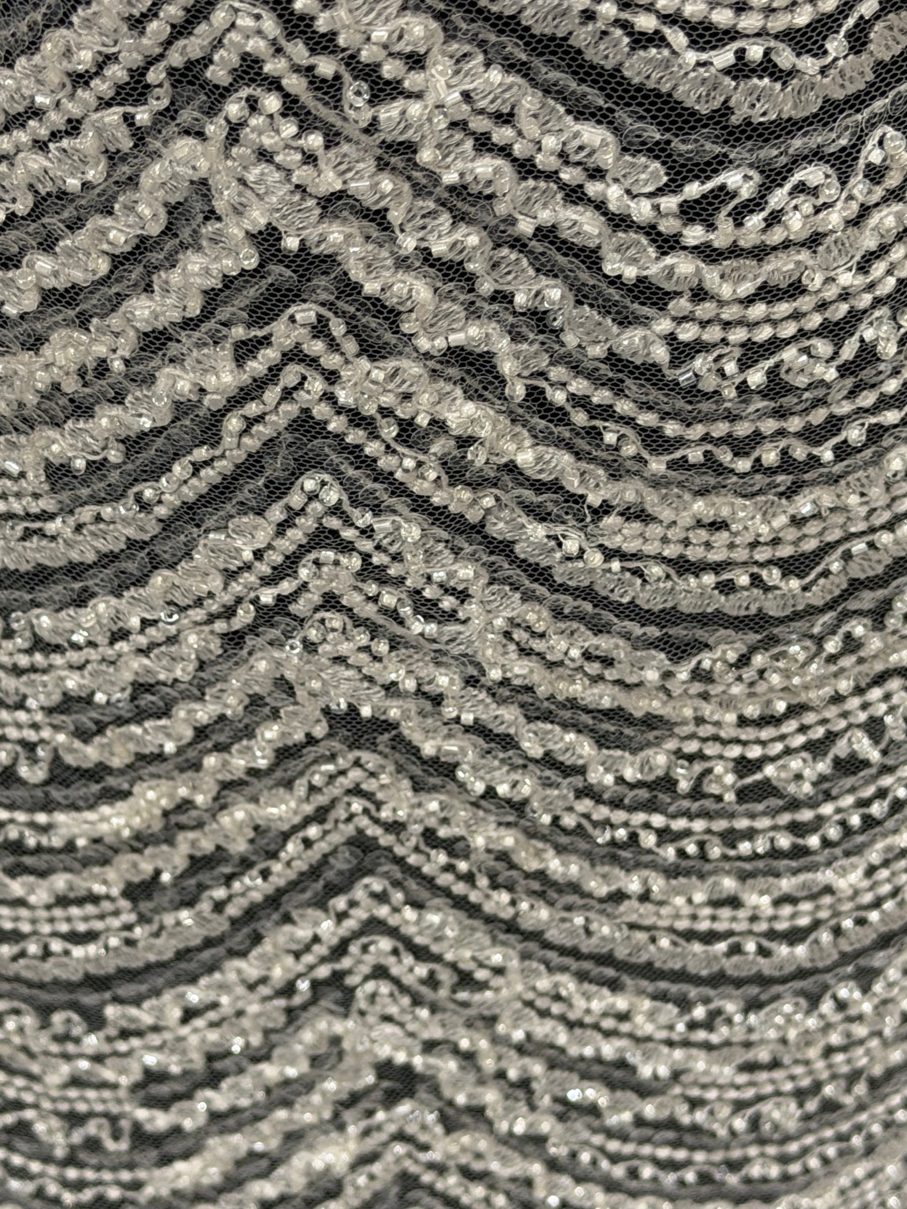 Tulle ivoire perlé - EB1014