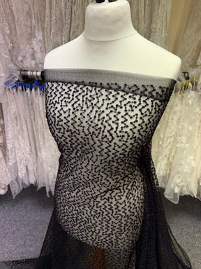 Dentelle brodée de sequins noirs - EB3029