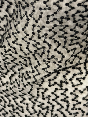 Dentelle brodée de sequins noirs - EB3029