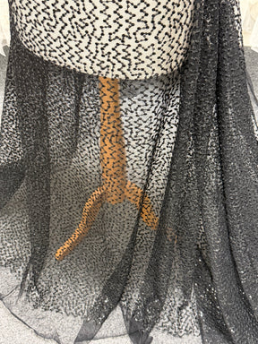 Dentelle brodée de sequins noirs - EB3029