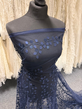 Dentelle brodée 3D marine - EB5034