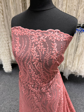 Dentelle à paillettes roses - EB3051