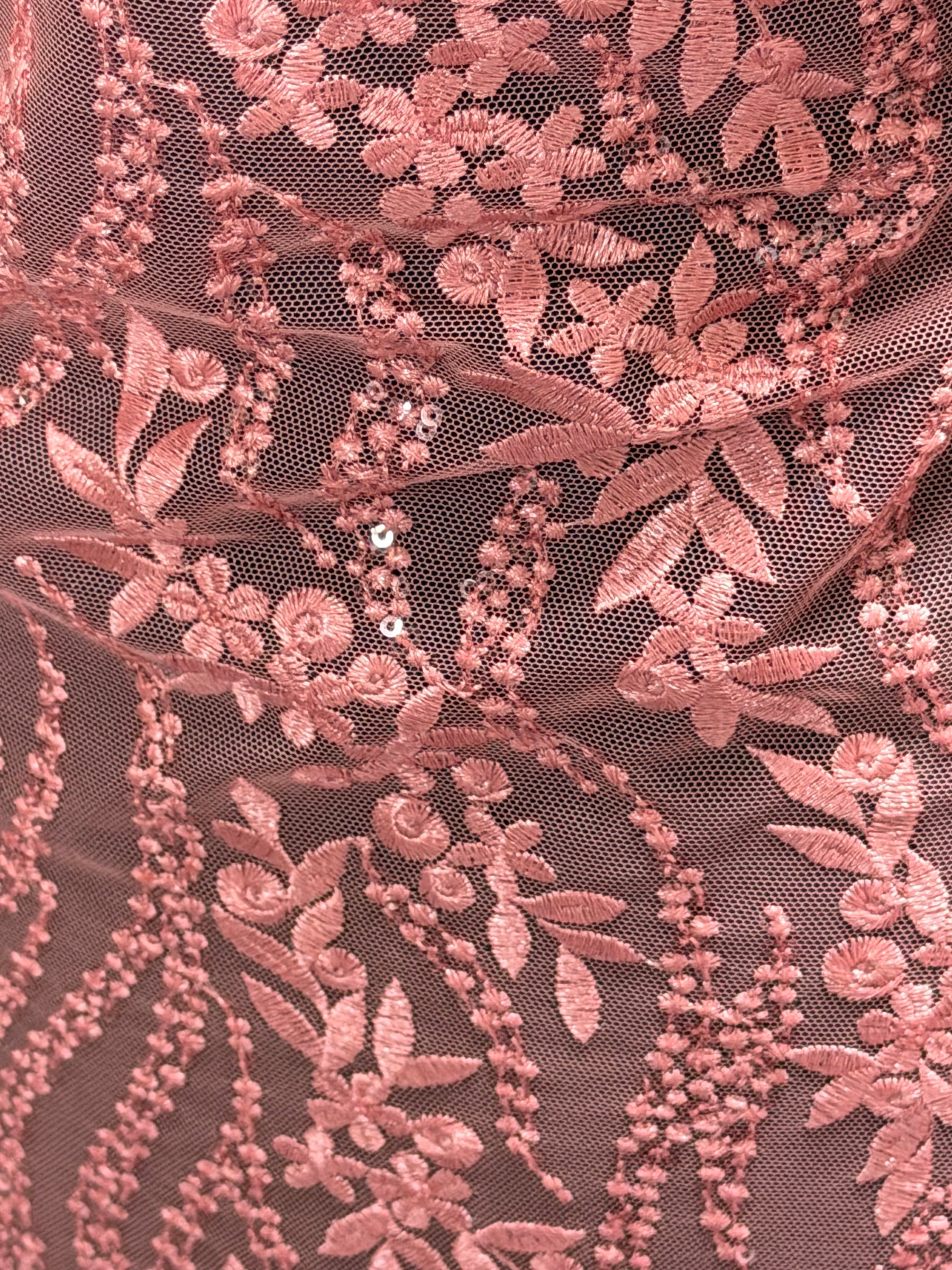 Dentelle à paillettes roses - EB3051