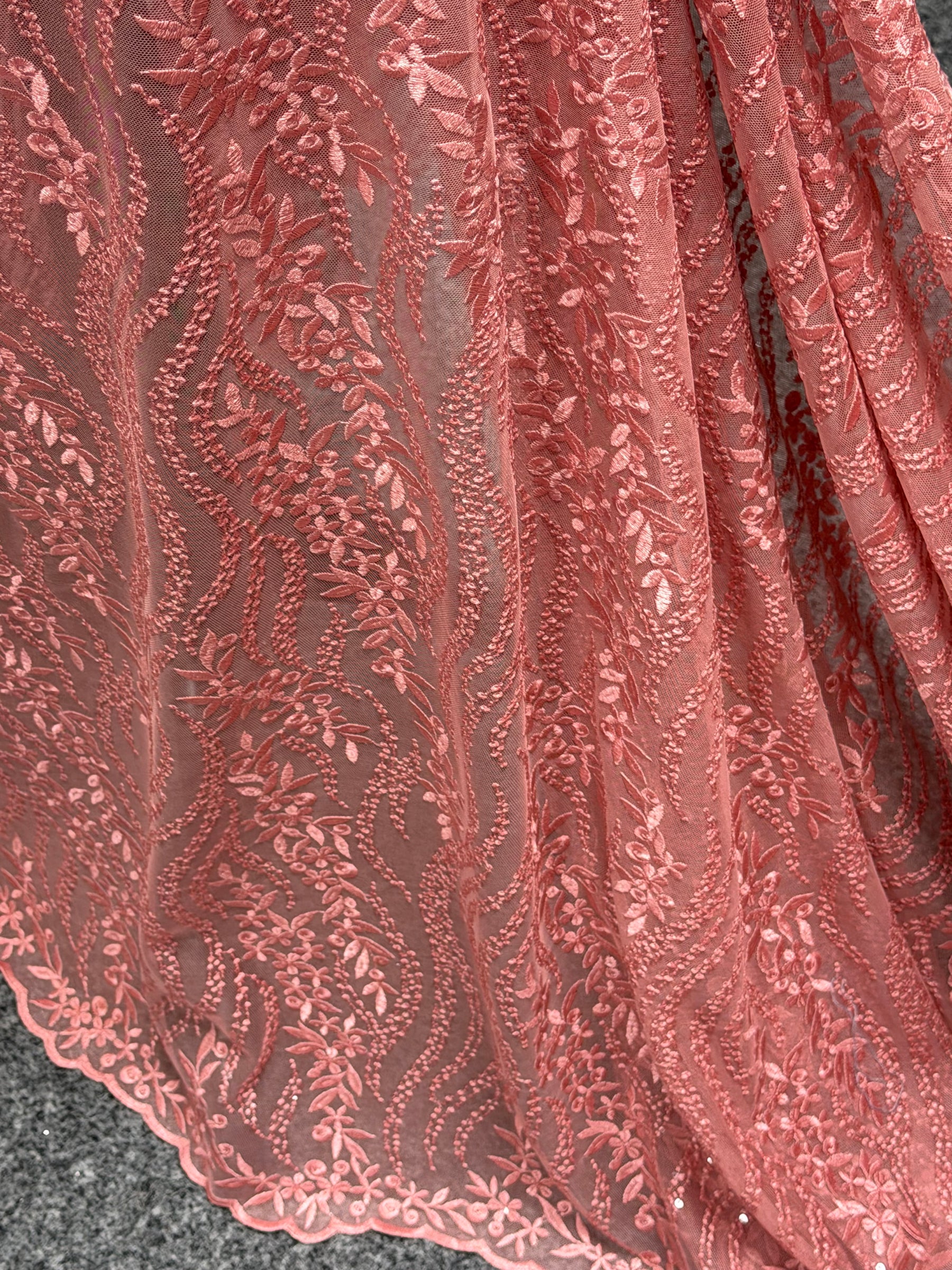 Dentelle à paillettes roses - EB3051