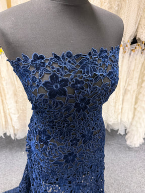 Velours brodé marine - EB6002