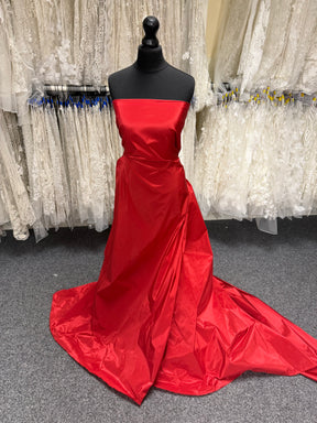 Taffetas de polyester rouge - P599