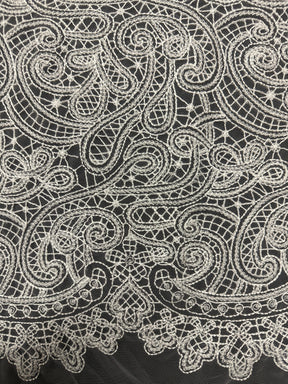 Tulle brodé ivoire - EB5017