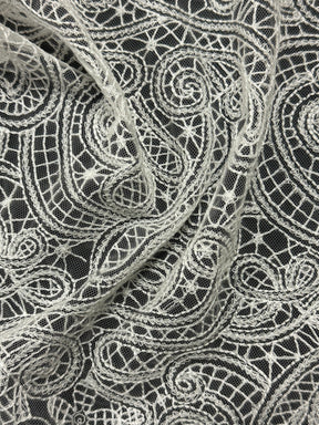 Tulle brodé ivoire - EB5017