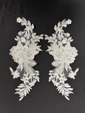 Appliques de dentelle florale ivoire - MT6007