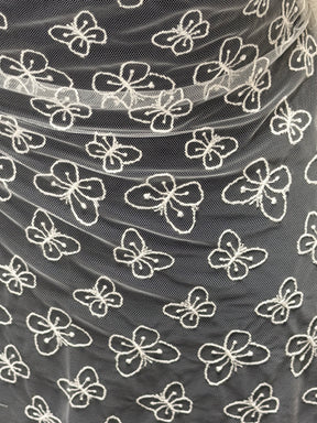 Dentelle papillon brodée ivoire – EU5002