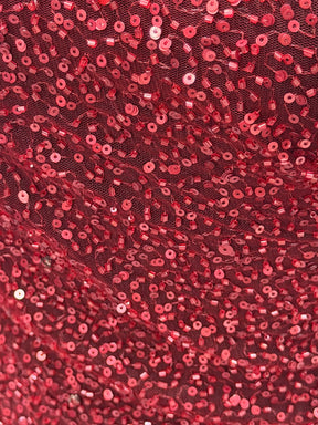 Tulle brodé de perles couleur vin - EB1012