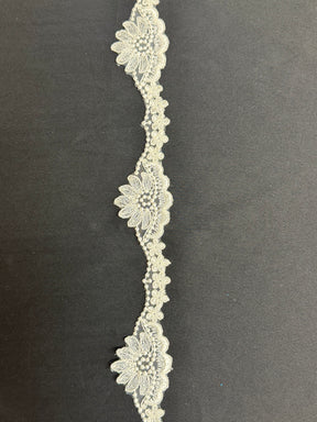 Bordure en dentelle ivoire - T747