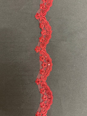 Bordure à sequins cordonnés lie-de-vin - T713
