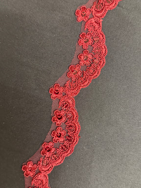 Bordure à sequins cordonnés lie-de-vin - T713