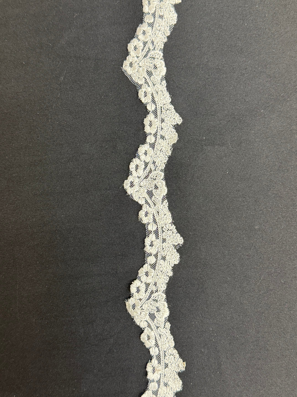 Garniture en dentelle brodée blanche - T744