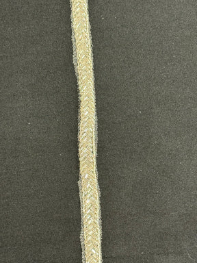 Bordure perlée argentée - T717