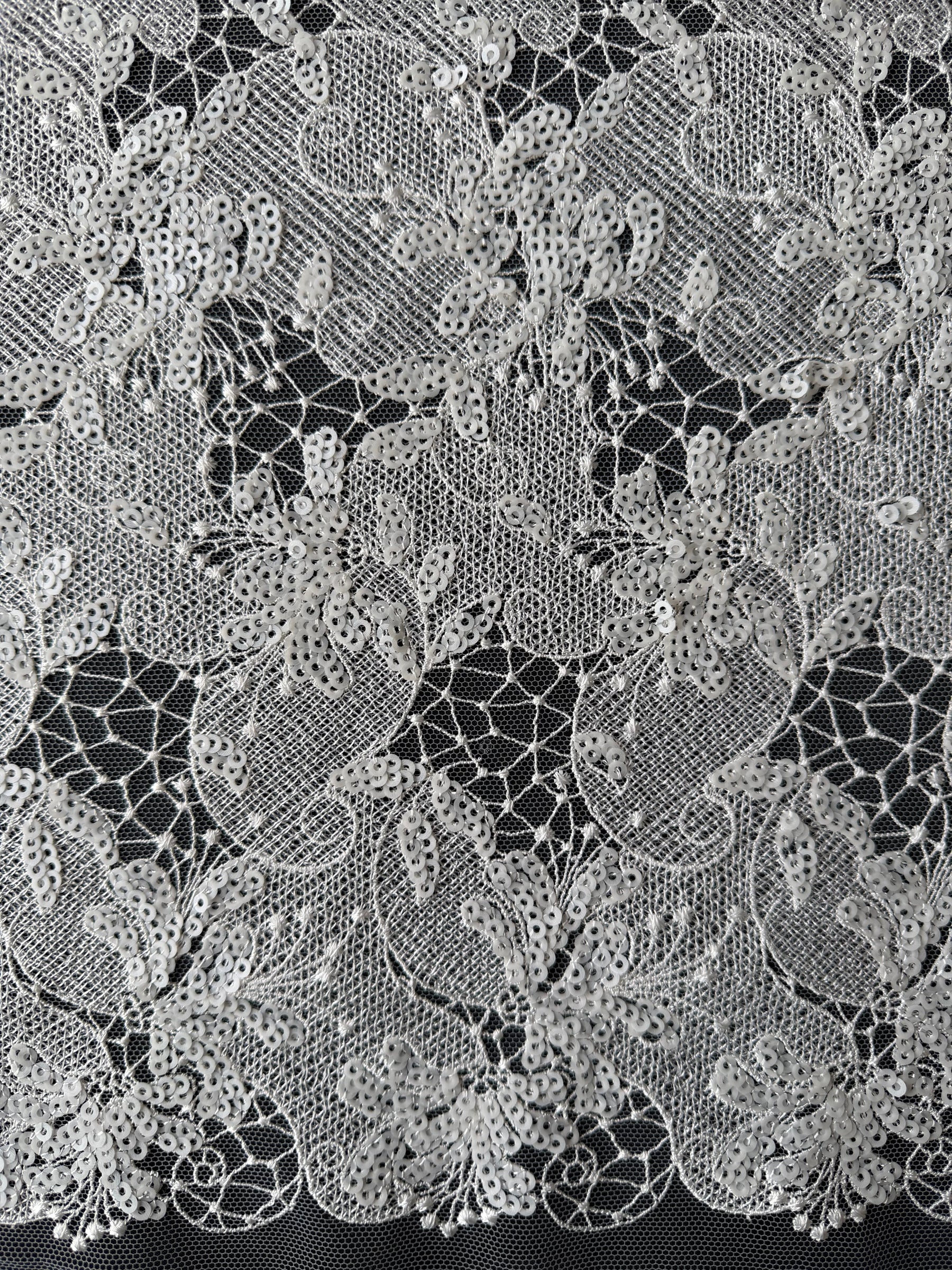 Dentelle brodée de sequins ivoire - EB3038