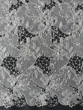 Dentelle brodée de sequins ivoire - EB3038