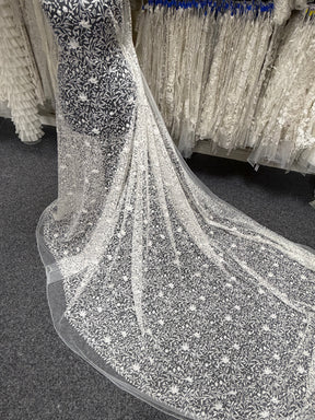 Tulle brodé de perles - EB1108
