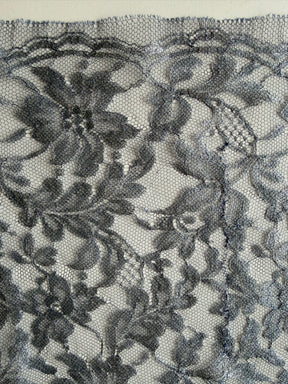 Bleu marine avec dentelle française argentée - LA2002