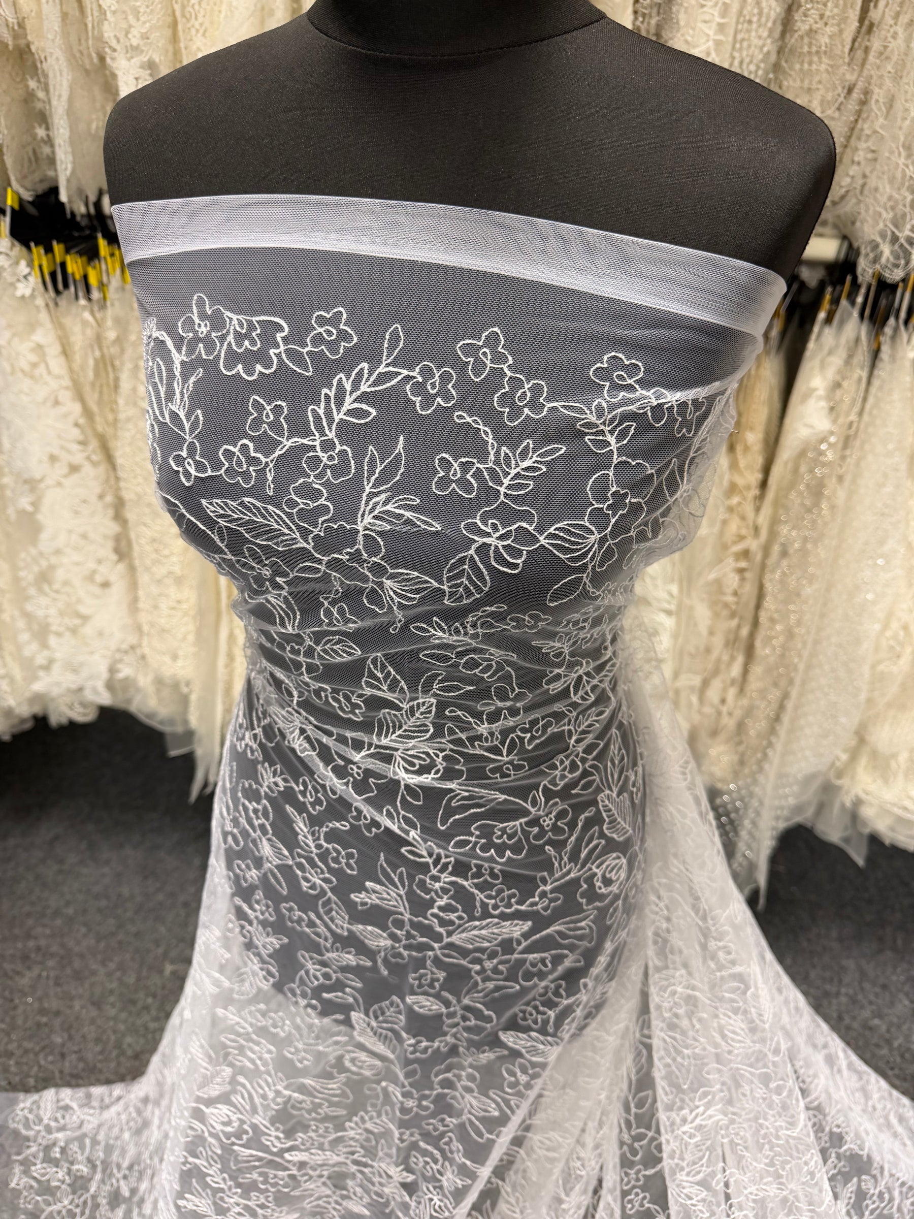 White Embroidered Lace - Ezri