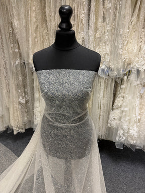 Tulle pailleté ivoire - TU0066