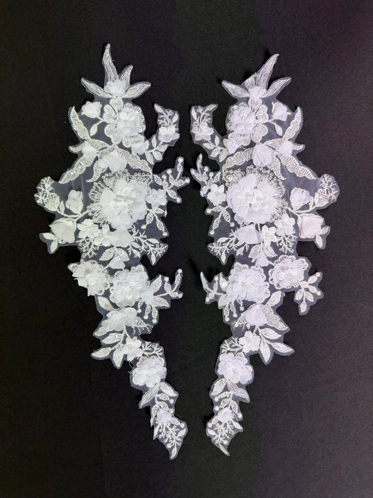 Appliques de dentelle de mariée blanches - Helianthus