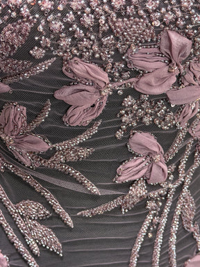 Dentelle Brodé Perles 3D Violette - Johari