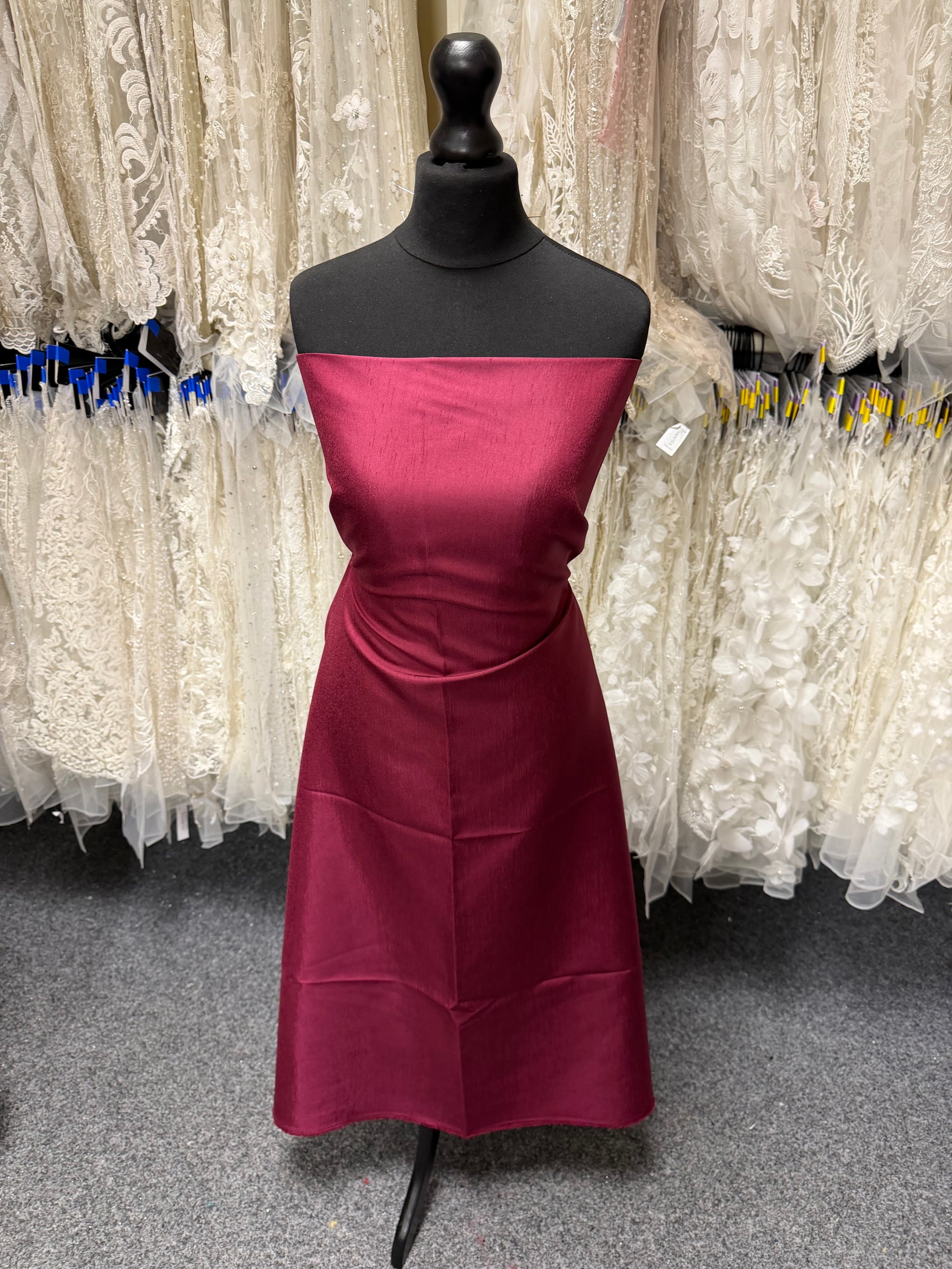 Dupion en polyester vin foncé avec envers en satin - Clarté (P967)