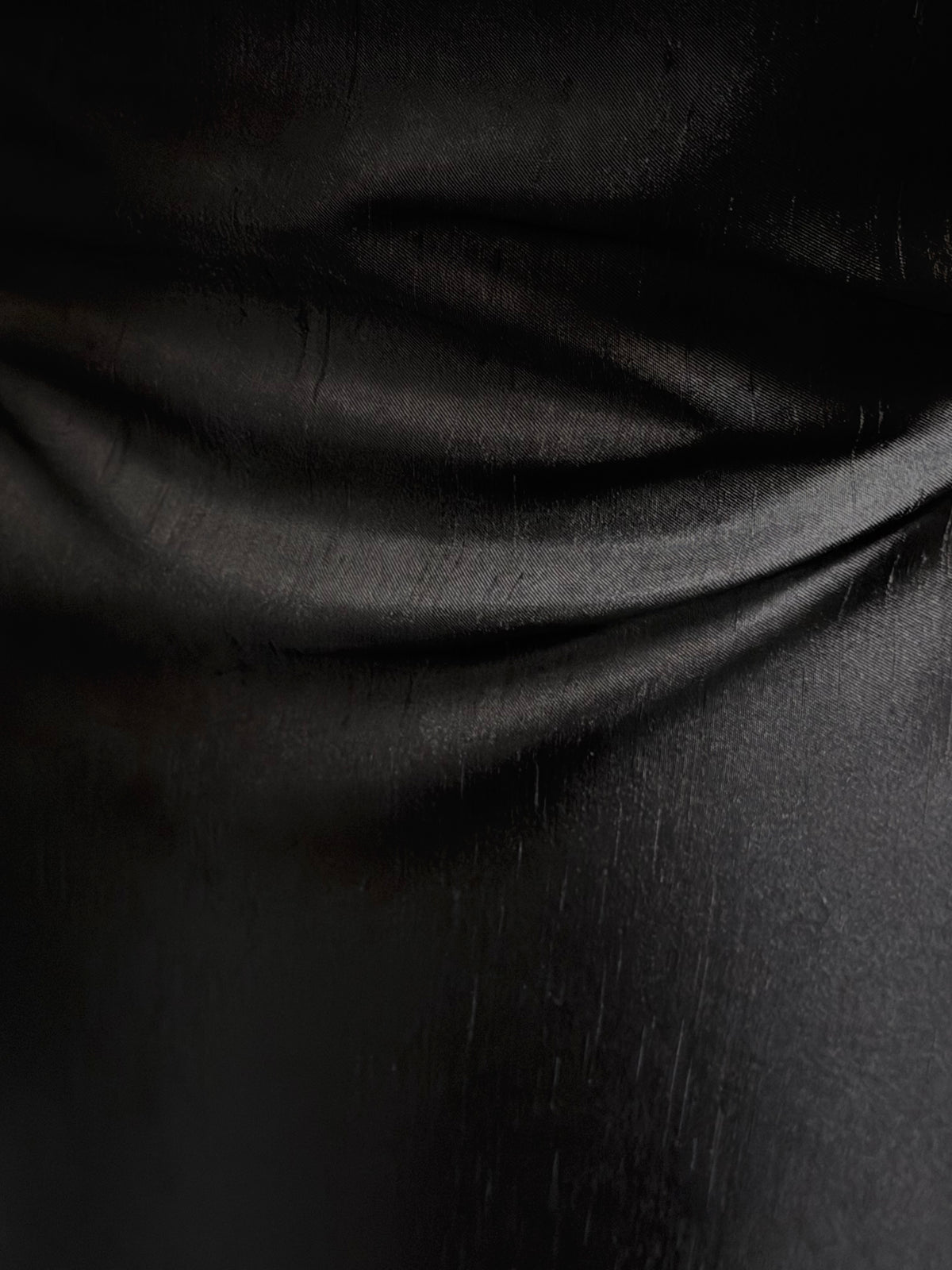 Dupion en satin de polyester noir - Clarté (P967)