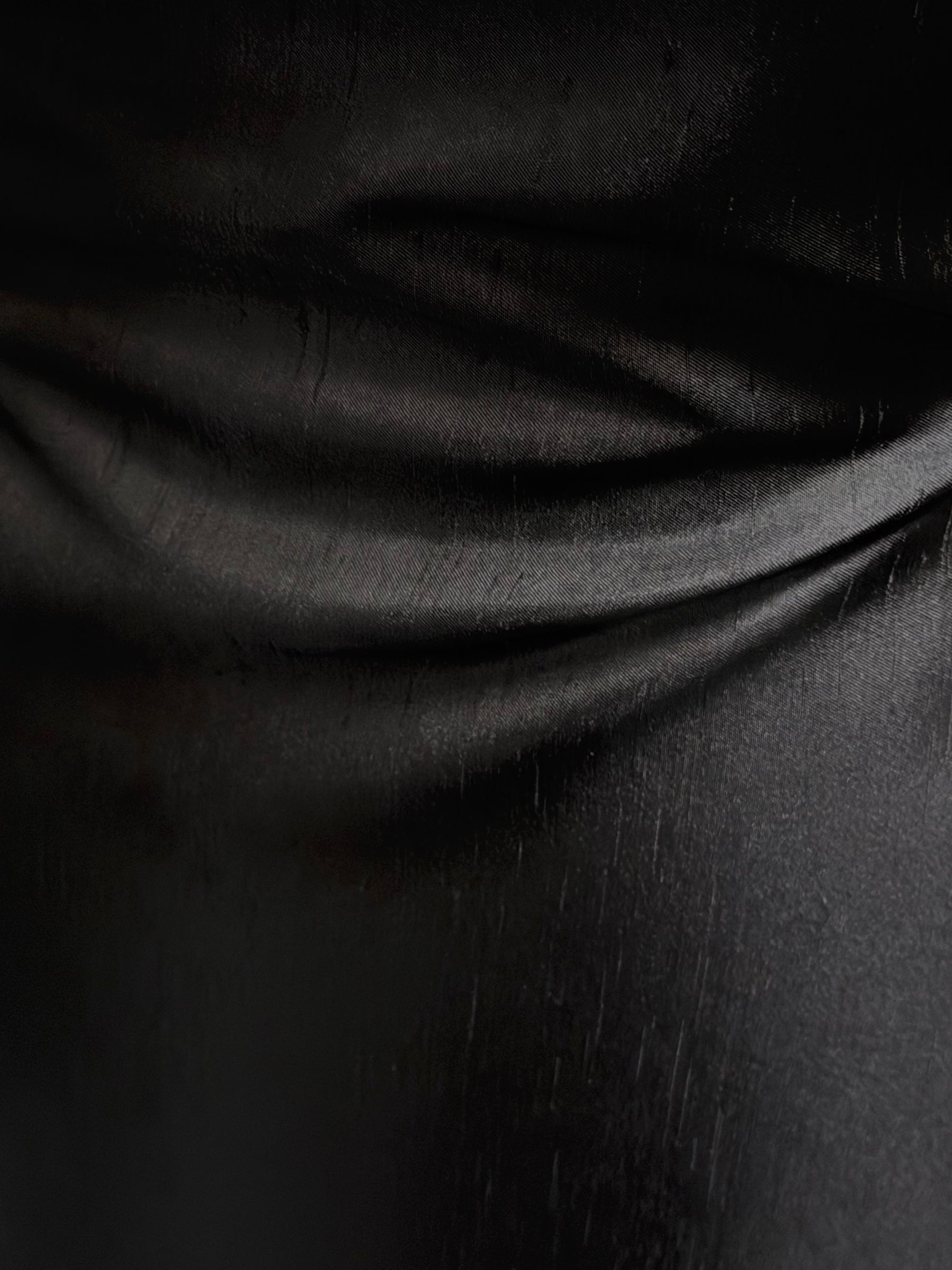 Dupion en satin de polyester noir - Clarté (P967)
