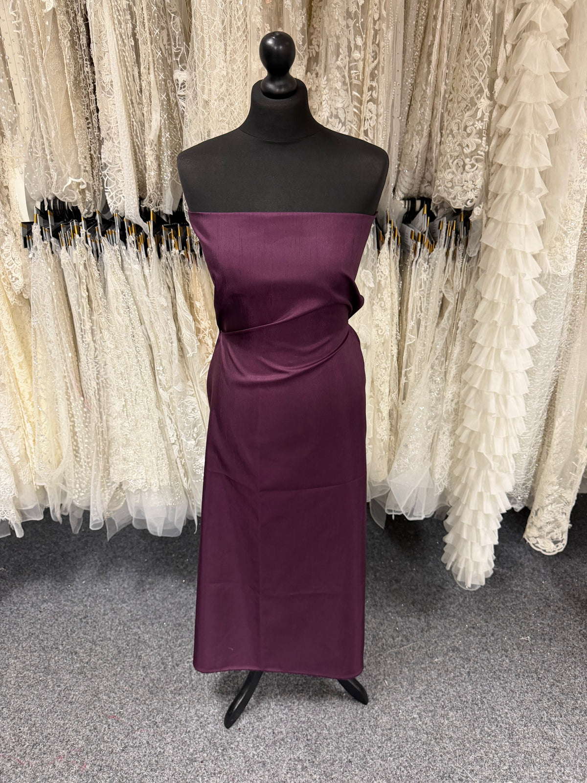 Dupion en satin de polyester prune - Clarté (P967)