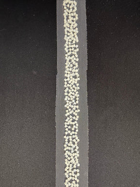 Bordure de Robe Perles Blanches - EH2003