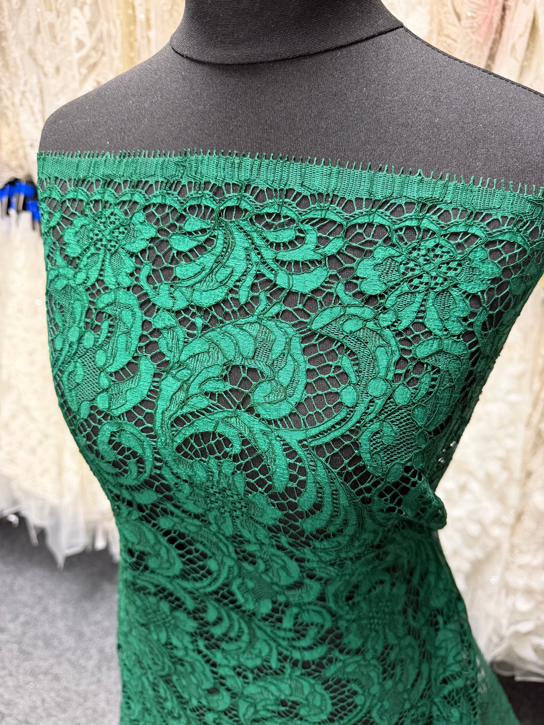 Dentelle cordée française émeraude Eco - LA4007