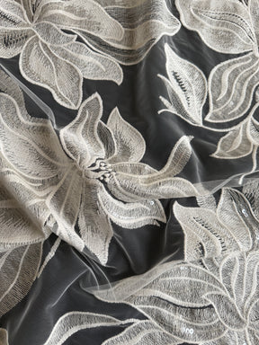 Dentelle brodée de sequins ivoire - EB3058