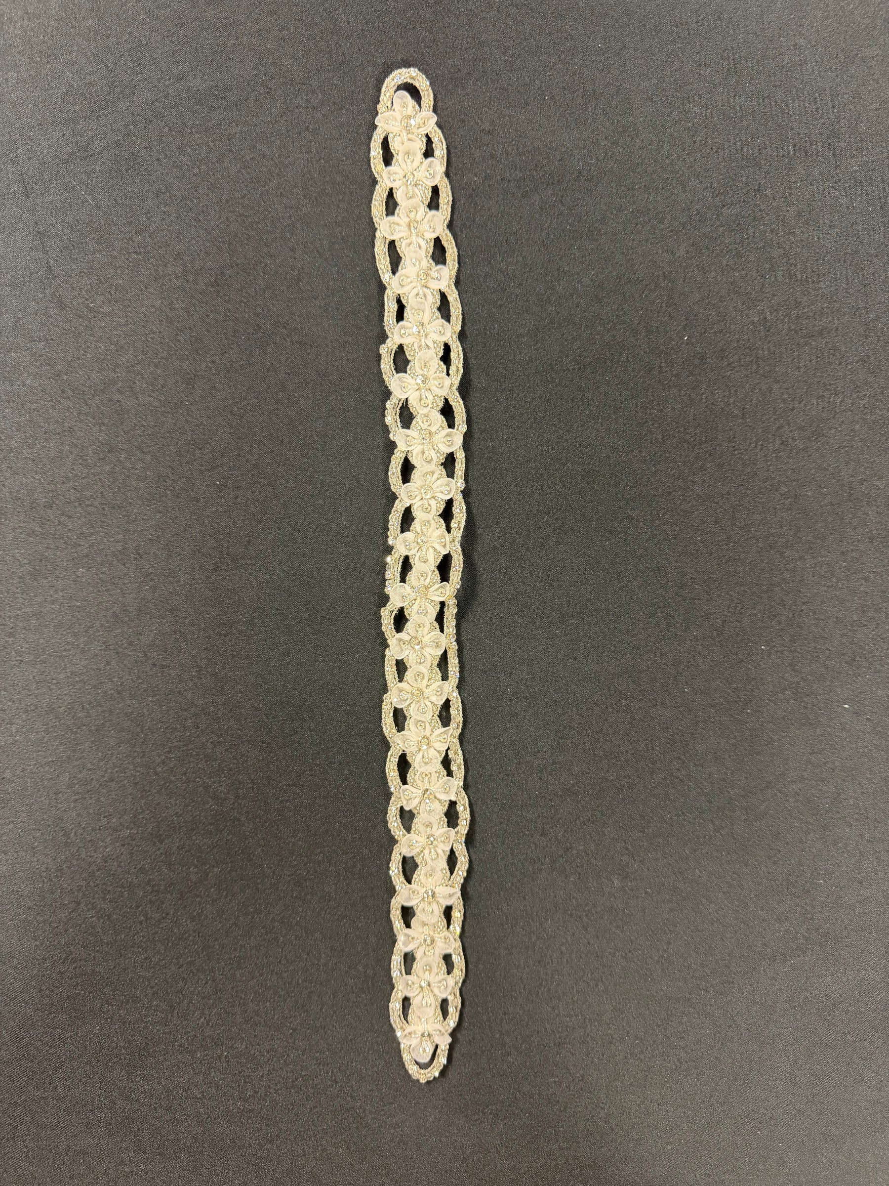 Motif perlé argenté - MH1014