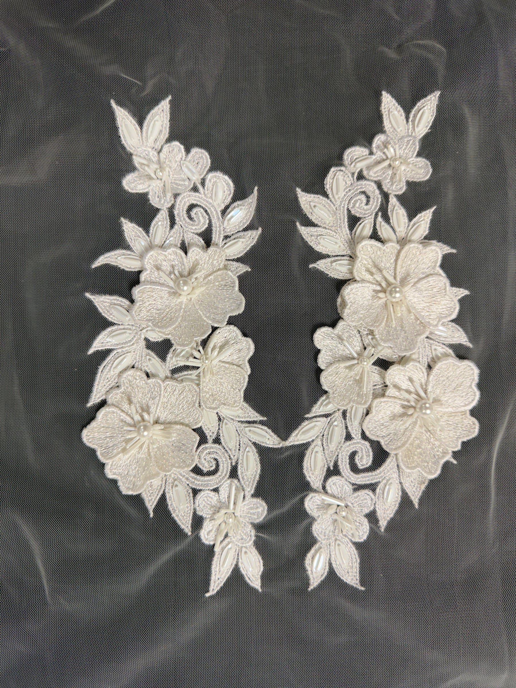 Motif perlé 3D ivoire - MH4001