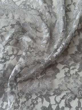 Dentelle Chantilly Argent Métallisé - P184