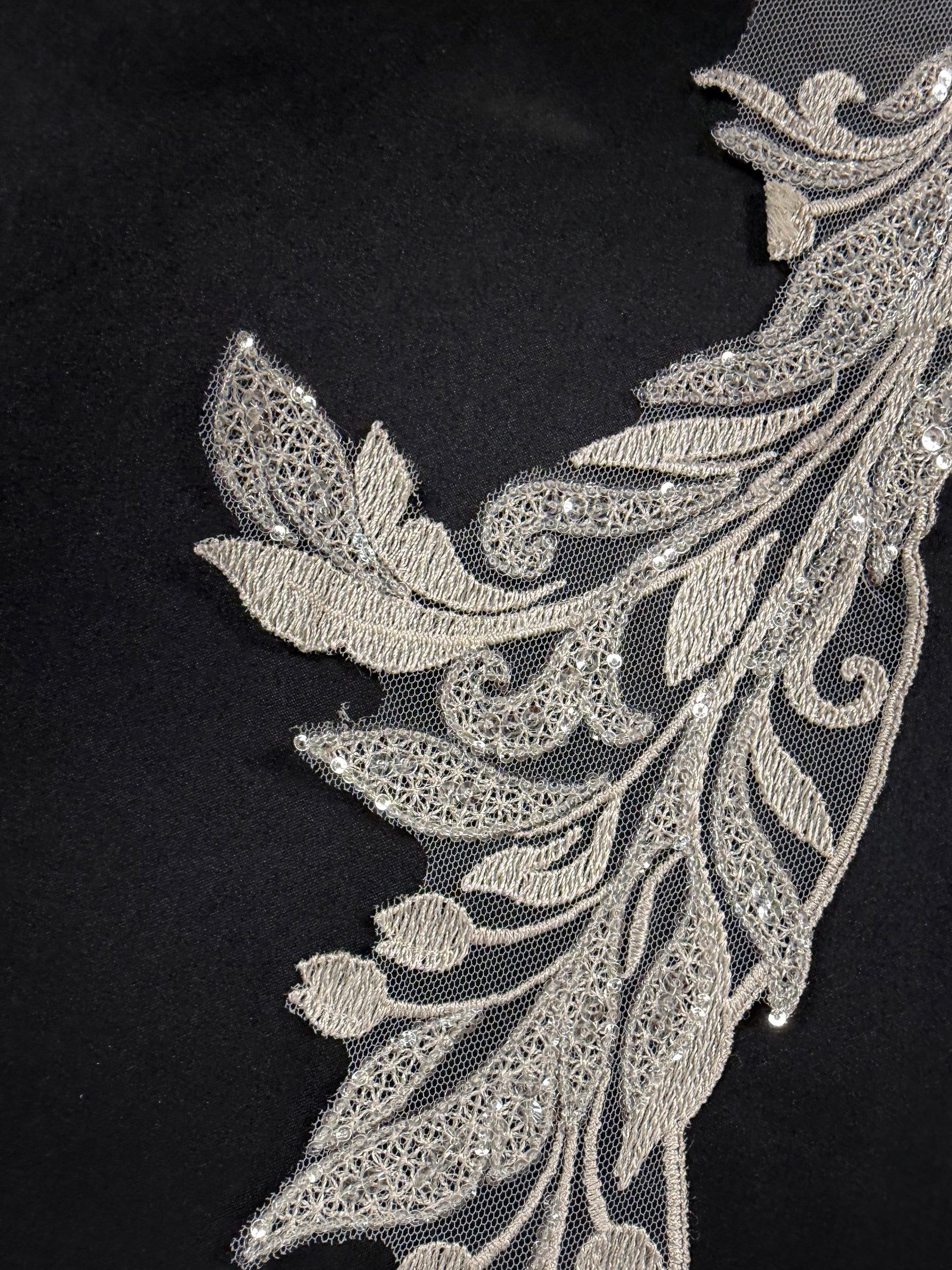 Bordure en dentelle sequin argile - EF3004
