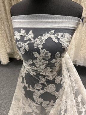 Dentelle brodée contemporaine ivoire - EB5041