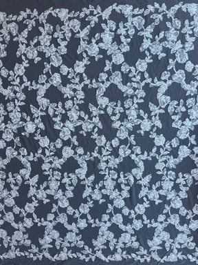 Dentelle brodée contemporaine ivoire - EB5041