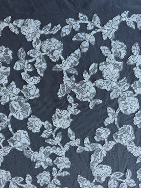 Dentelle brodée contemporaine ivoire - EB5041