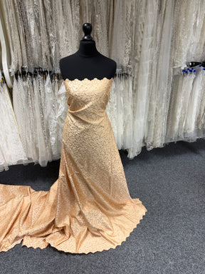 Miel/Miel satin duchesse brodé - P476