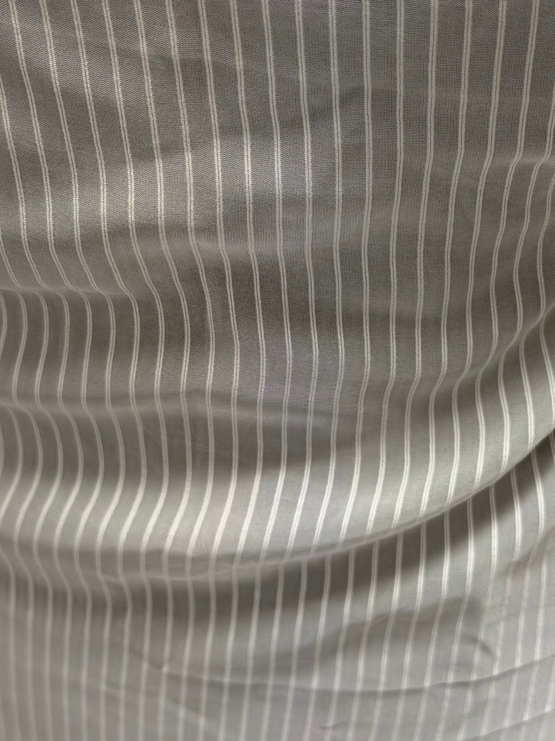 Voile rayé uni ivoire - PH5002